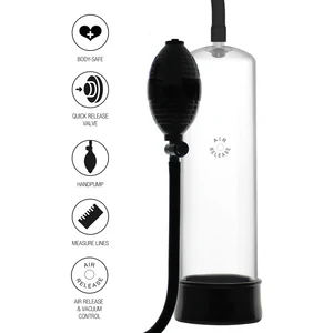 Hidden Desire Rising Star — Pompă Manuală Discretă 18 cm Negru
