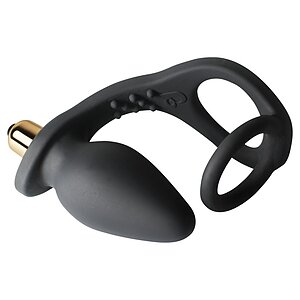 Inel Dublu Cu Vibrator Anal Ro-Zen Negru