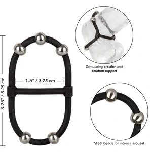 Inel Penis Beaded Dual Silicone Maximizer Negru
