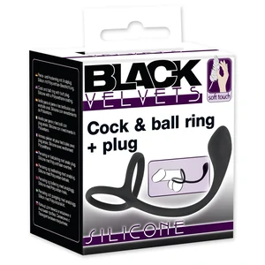 Inel Penis Black Velvets 3 În 1 Negru
