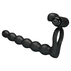 Inel Penis pentru Dublă Stimulare Hercules Negru pe Denysa.ro