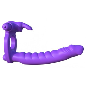 Inel Penis Silicone Double Pene Rabbit Mov pe Denysa.ro