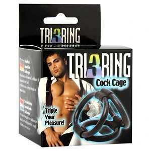 Inel Pentru Penis Tri3Ring Penis Cage Negru