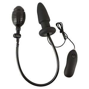 Inflatable Vibrating Anal Plug Negru