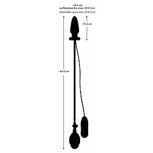 Inflatable Vibrating Anal Plug Negru