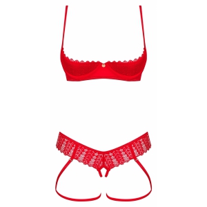 Set Obsessive Ingridia Decupat Roșu XL-2XL