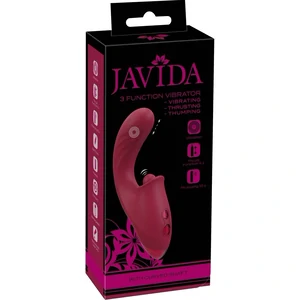 JAVIDA 3 Funcții — Vibrator cu împingere, 10 Moduri Roșu