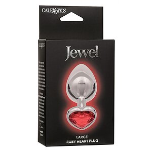 Jewel Large Ruby Heart Plug Roșu