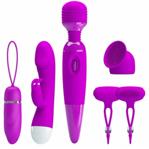 Kit Purple Desire 4 Piese Vibratoare Pentru Stimulare Variată Mov pe Denysa.ro