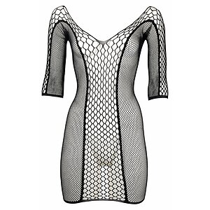 Le Desir Duo Net Sleeved Mini Dress Negru pe Denysa.ro