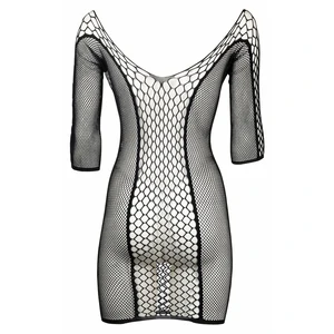 Le Desir Duo Net Sleeved Mini Dress Negru S-L