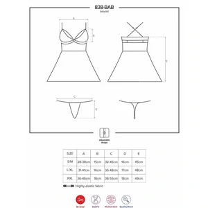 Lenjerie Babydoll Obsessive 838-BAB Roșu L-XL