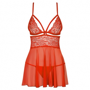 Lenjerie Babydoll Obsessive 838-BAB Roșu L-XL