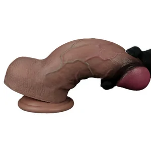 Lovetoy Dildo 25cm Silicon Dublu Strat cu Ventuză Maro