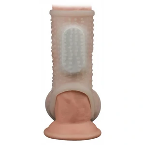 Lovetoy Knights Ring – Inel Vibrant cu Manșon TPE +45% Alb