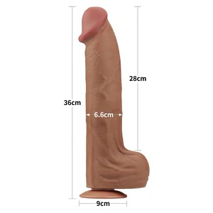 LoveToy Sliding Skin 36 cm Realist, Textură Naturală Maro
