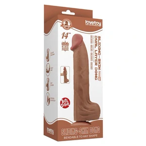 LoveToy Sliding Skin 36 cm Realist, Textură Naturală Maro