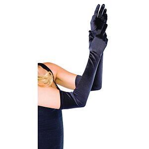 Mănuși Leg Avenue Extra Long Satin Negru pe Denysa.ro