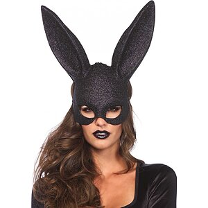 Mască Glitter Masquerade Rabbit Negru pe Denysa.ro