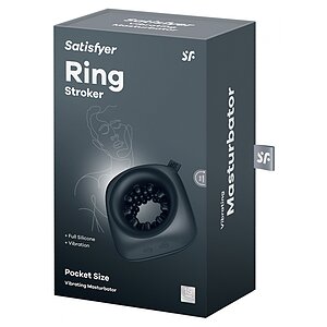 Masturbator Cu Vibrații Ring Stroker Negru