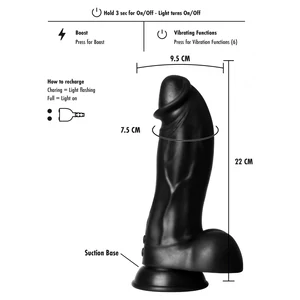 Monstru Preistoric Vibrant 22 cm – 9 Moduri, Reîncărcabil Negru