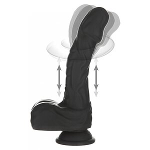 Naked Addiction 23 cm, Vibrator Rotativ și De împingere Negru