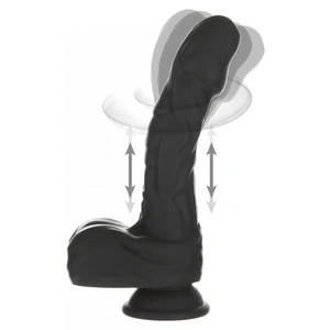 Naked Addiction 23 cm, Vibrator Rotativ și De împingere Negru