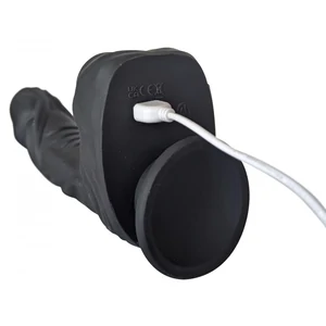 Naked Addiction 23 cm, Vibrator Rotativ și De împingere Negru