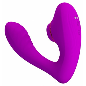 Nauty Stimulare Dublă 10 Vibrații Vaginale 7 Pulsații Clitoris Roz
