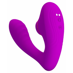 Nauty Stimulare Dublă 10 Vibrații Vaginale 7 Pulsații Clitoris Roz