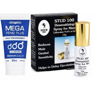 Pachet Spray Stud 100 Original Și Gel Mărire Penis Mega Penis Plus 65ml pe Denysa.ro