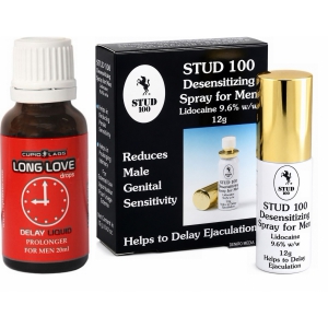 Pachet Spray Stud 100 Original + Picături Ejaculare Precoce Long Love 20ml pe Denysa.ro