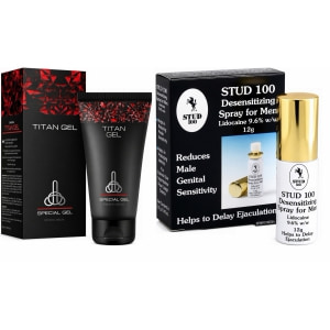 Pachet Cremă Mărirea Penisului Titan Gel Original + Spray Stud 100 Original pe Denysa.ro