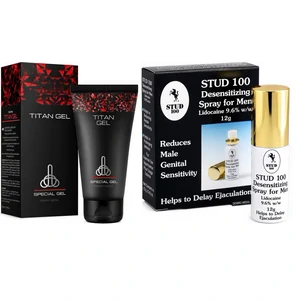 Pachet Cremă Mărirea Penisului Titan Gel Original + Spray Stud 100 Original pe Denysa.ro