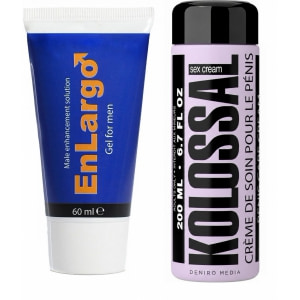 Pachet Cremă Mărirea Penisului Enlargo 100ml + Cremă Mărire Penis Kolossal 200ml pe Denysa.ro