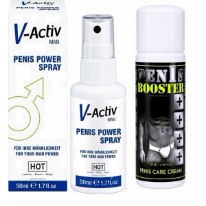 Pachet Spray V-activ Penis Power For Men 50ml + Cremă Pentru Potență Penis Booster 125ml pe Denysa.ro
