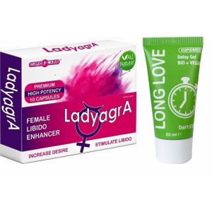Pachet Pastile Libido Ladyagra 10capsule + Gel Ejaculare Precoce Long Love 50ml pe Denysa.ro