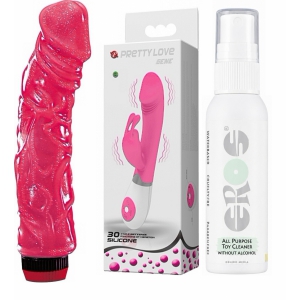 Set Plăcere Intensă — 2 Vibratoare + Spray Igienic pe Denysa.ro