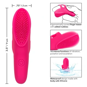 Nubby Vibe Roz – Stimulator Deget 10 Moduri, Reîncărcabil