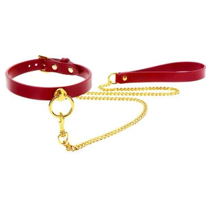 O-Ring Collar And Chain Leash Roșu O-Ring Collar And Chain Leash Roșu pe Denysa.ro