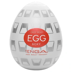 Ou TENGA Boxy Compact cu Textură Gradată  7cm Alb pe Denysa.ro