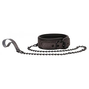 Ouch Elegant Collar With Leash Gri
