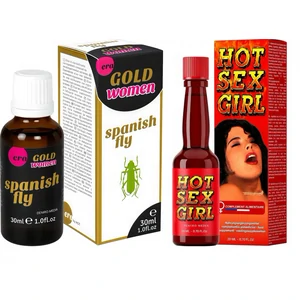 Pachet Afrodisiac Hot Sex Girl 20ml + Afrodisiac Spanish Fly Strong Gold Women 30ml pe Denysa.ro
