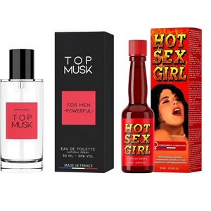 Pachet Afrodisiac Hot Sex Girl 20ml + Parfum Feromoni Top Musk 75ml pe Denysa.ro