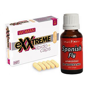 Pachet Capsule Femei eXXtreme Libido Afrodisiac 5buc + Picături Afrodisiace Spanish Fly 20ml pe Denysa.ro