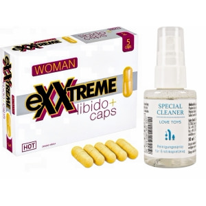 Pachet Capsule Femei eXXtreme Libido Afrodisiac 5buc + Special Cleaner Love Toys 50ml pe Denysa.ro
