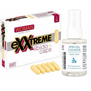 Pachet Capsule Femei eXXtreme Libido Afrodisiac 5buc + Special Cleaner Love Toys 50ml pe Denysa.ro