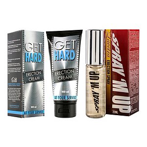 Stimulente Erectie Pachet Cremă Erecție Get Hard 100ml + Spray Erecție Spray M-Up 22ml
