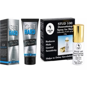 Pachet Cremă Erecție Get Hard 100ml + Spray Stud 100 Original pe Denysa.ro
