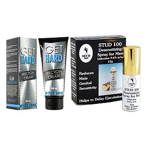 Pachet Cremă Erecție Get Hard 100ml + Spray Stud 100 Original pe Denysa.ro